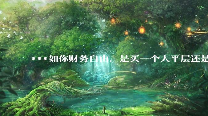 ***如你财务自由，是买一个大平层还是买一个大别墅？